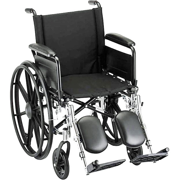 Nova 7181LE 18-inch Lightweight Wheelchair Full Arms - Elevating Leg Rests