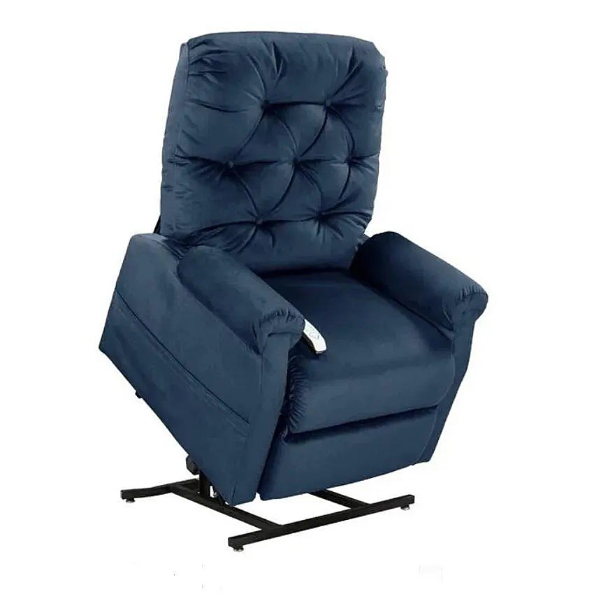 Classica 3-Position Chaise Lounger Lift Chair Recliner By Mega Motion Otto Navy Fabric 