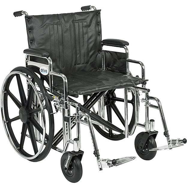 Bariatric Sentra Extra-Heavy-Duty Manual Wheelchair - 22" Seat Swing Away Footrests 