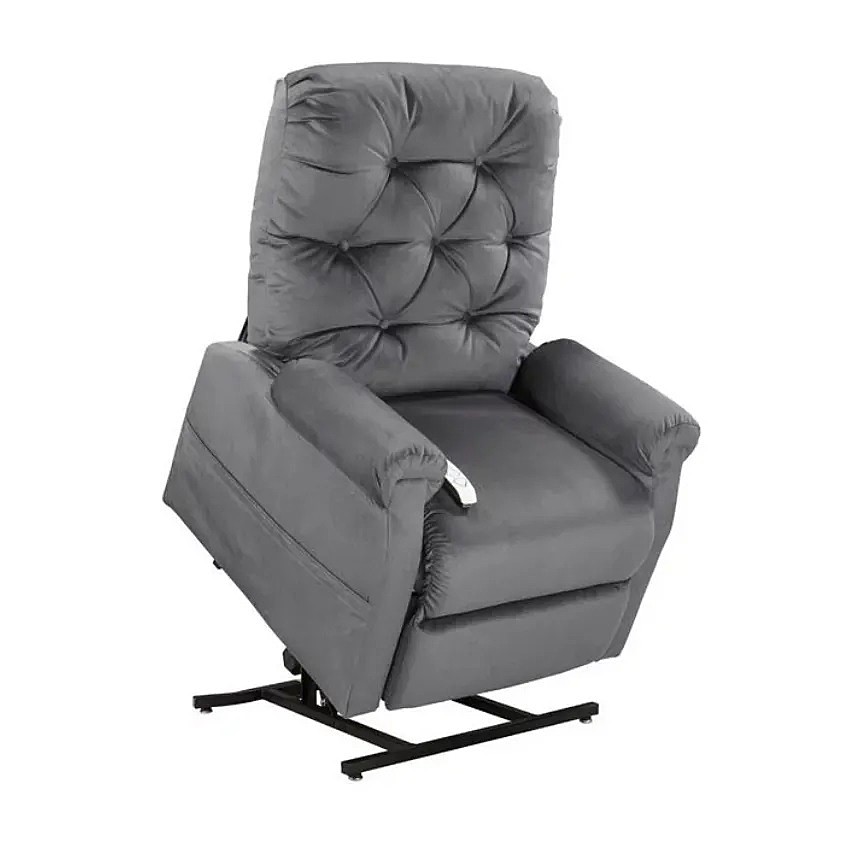 Classica 3-Position Chaise Lounger Lift Chair Recliner - Otto Charcoal Fabric - By Mega Motion | Windermere - Division of Pride Mobility