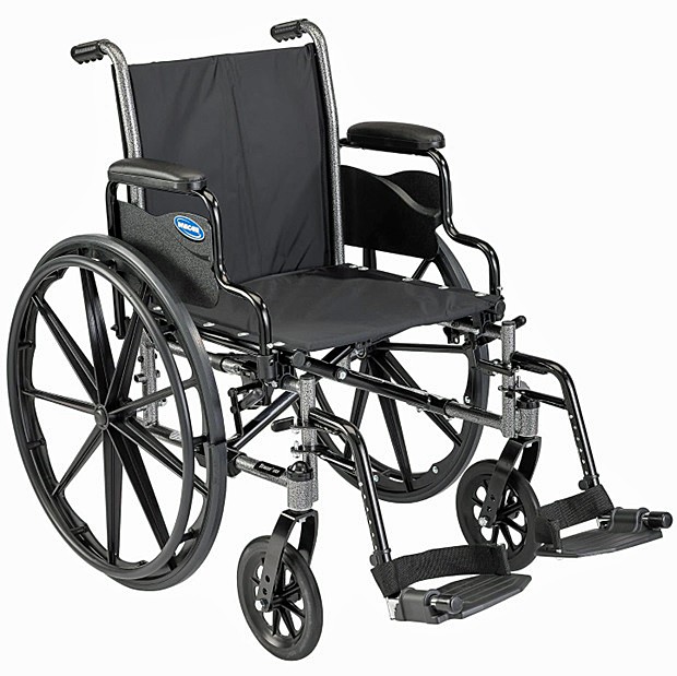 Tracer SX5 Standard Wheelchair w/ Desk Arms, Aluminum Hemi Elevating Footrests w/ Heel Loops, 18" Wide Seat