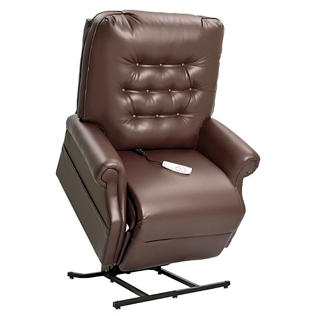 Heritage LC-358XL 3-Position Lift Chair Recliner By Pride Mobility UltraLeather Fudge Fabric 