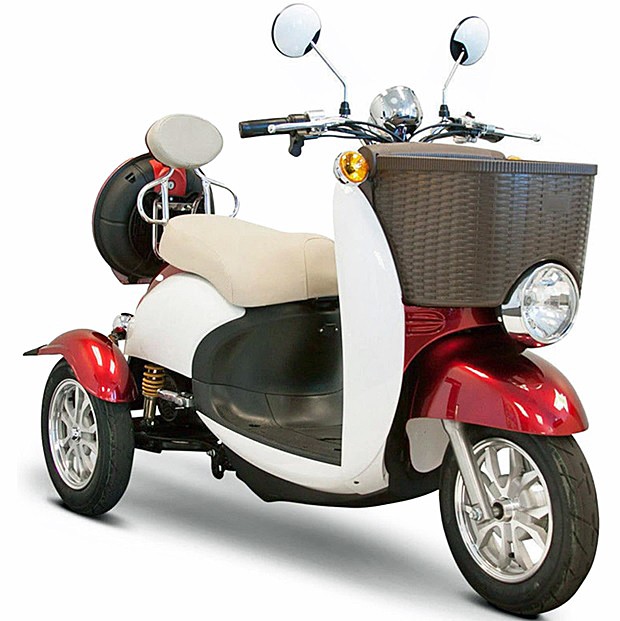 EW-11 Euro 3-Wheel Recreational Scooter Color: Red and White