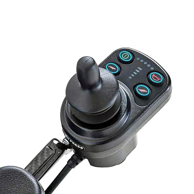 Jazzy® Carbon Power Chair - Joystick with Built in USB Charger - By Pride Mobility