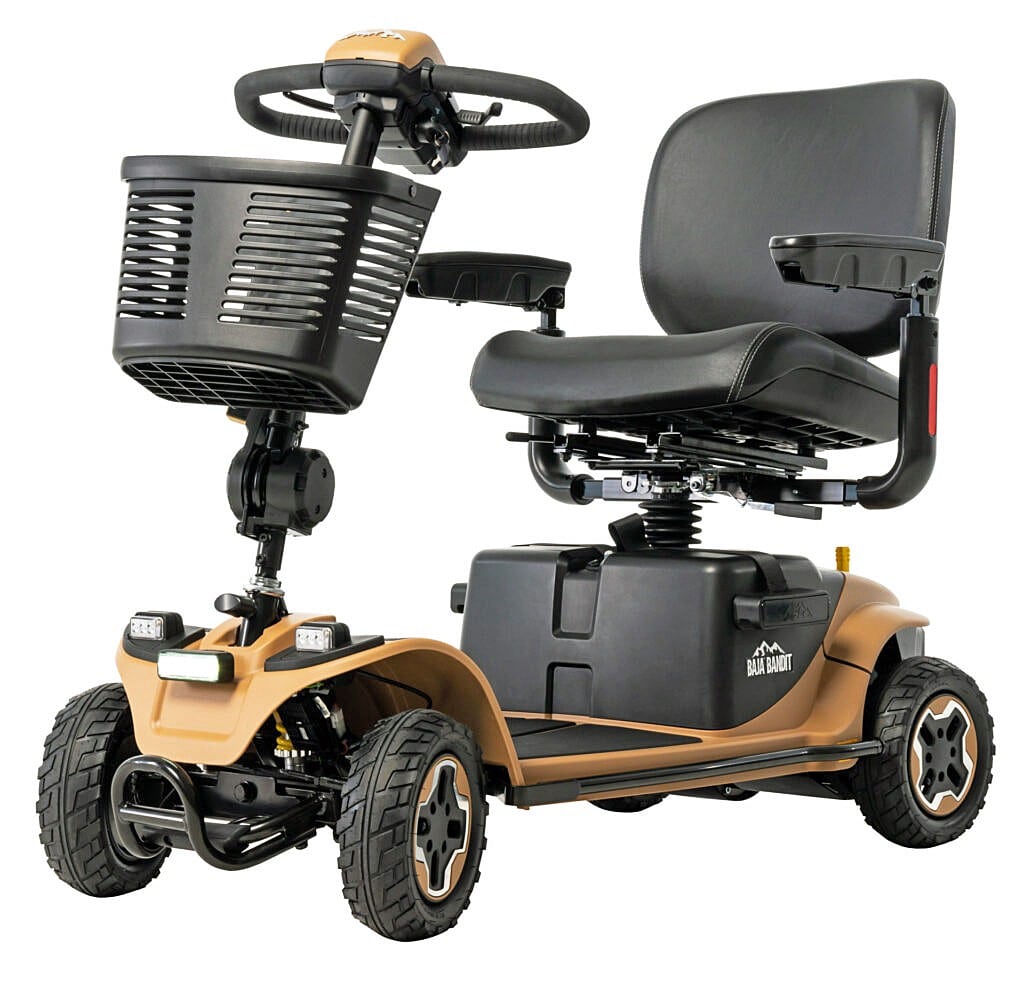 Baja Bandit 4-Wheel Scooter 
Full Suspension Outdoor Mobility Scooter Model No. BA140 
By Pride Mobility 