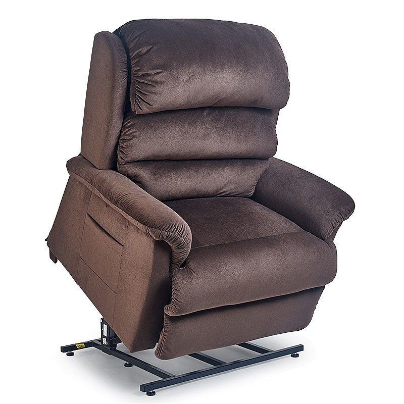 Relaxer PR-766 w/ MaxiComfort Lift Chair Recliner By Golden Technologies Luxe Chocolate Fabric 