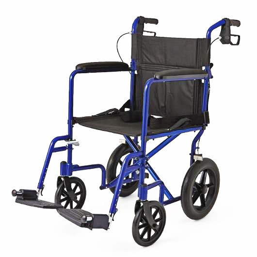 Deluxe w/12" Wheels Transport Wheelchair 