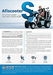 Afiscooter S3 _ S  - Dual Wide Seat Scooter Specifications