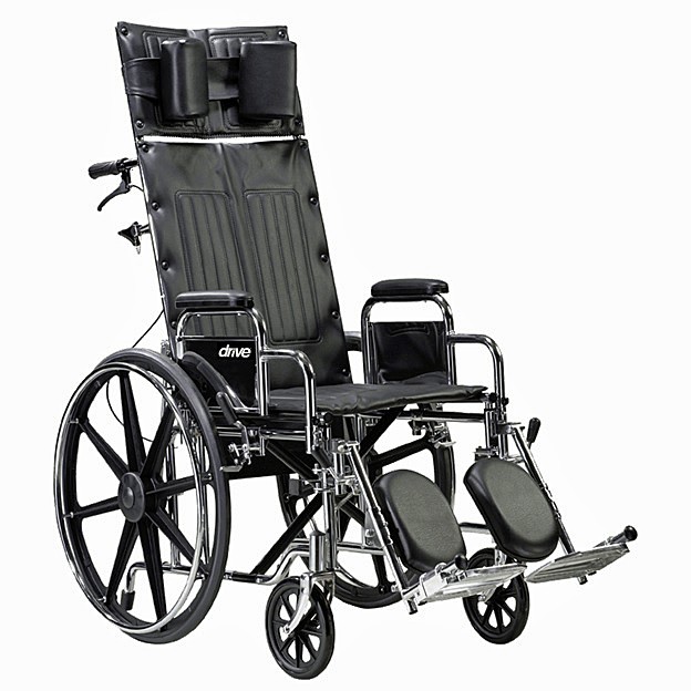 Silver Sport Full-Reclining Wheelchair with Vinyl Upholstery - Folding Manual Wheelchair - Model: SilverSport - By Drive Medical 