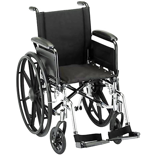 Nova 7161L 16-inch Lightweight Wheelchair Full Arms - Swing Away Footrests