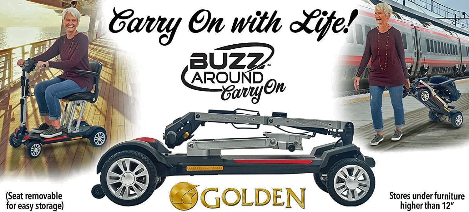 Buzzaround CarryOn Folding 4-Wheel Portable Travel Scooter - Ride Your Travel Scooter on the Deck of a Cruise Ship or Carry on a Train or Plane.*