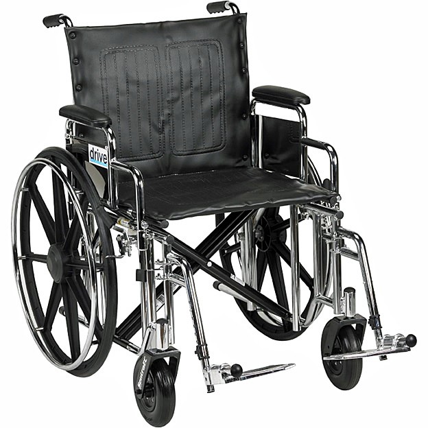 Bariatric Sentra Extra-Heavy-Duty Manual Wheelchair - 20" Seat Swing Away Footrests 