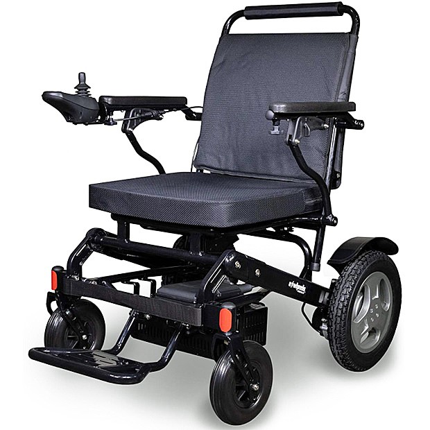 EWheels EW- M45 Lightweight Folding Power Wheelchair - Black