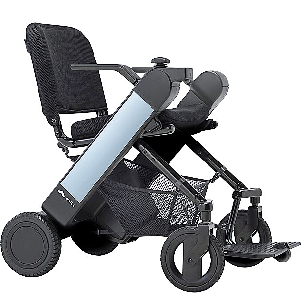 WHILL Model F Power Chair - Folding Travel Electric Wheelchair - Blue