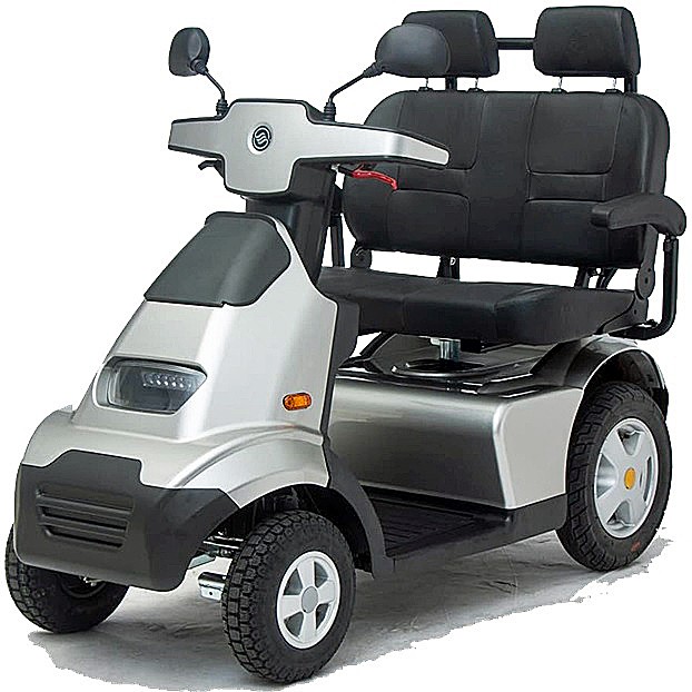 Afiscooter S - S4 Dual Wide Seat - Silver 4-Wheel Scooter