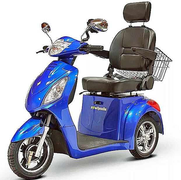 EWheels EW-36 Elite 3-Wheel Scooter with Electric Brake Assist Color: Blue