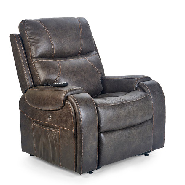 Titan PR448 Lift Chair Deluna™ Series - Sutton Faux Leather Graphite Fabric - By Golden Technologies