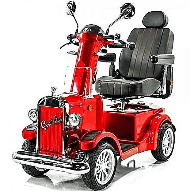 EW-Vintage 4-Wheel Recreational Scooter - Red