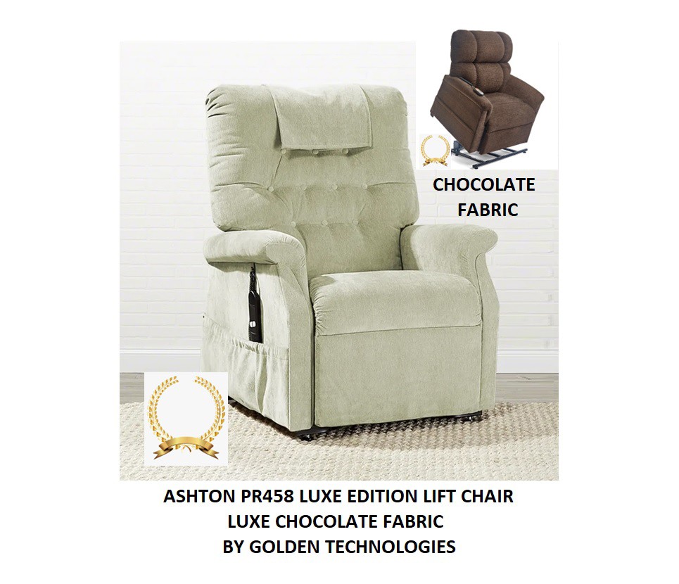 Ashton PR458 Lift Chair - Luxe Chocolate Fabric - By Golden Technologies