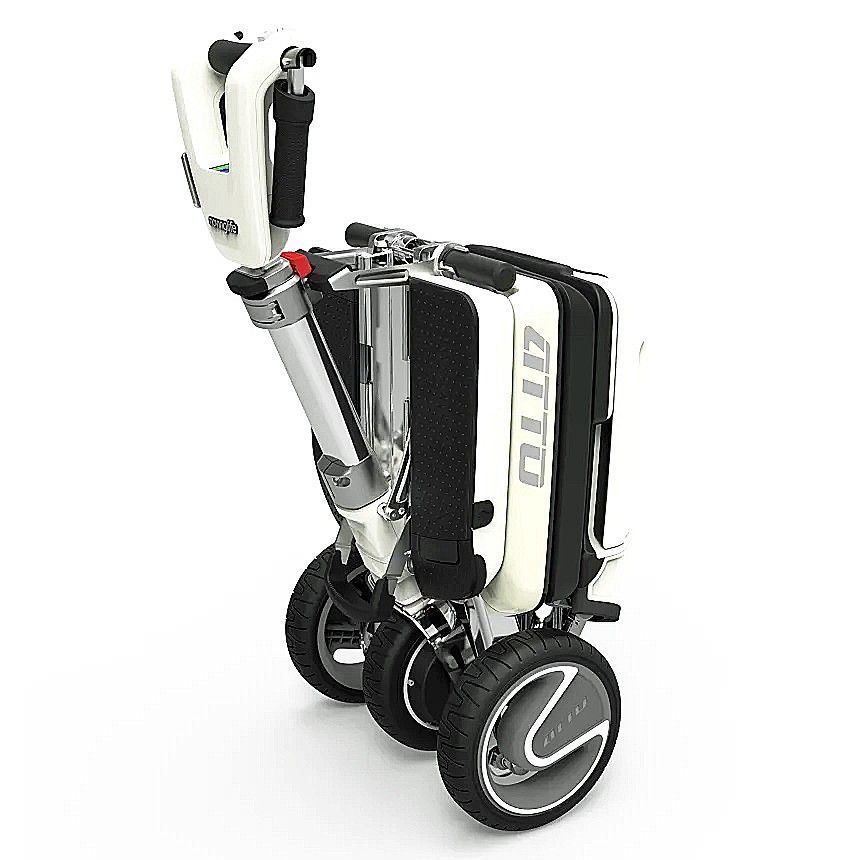 Atto Mobility Scooter - 3-Wheel Folding Mobility Scooter - Compact Folded Unit in Trolley Mode