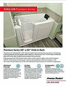 American Standard 3060.109 Gelcoat Premium Series 30" X 60" Walk-In Bath Brochure