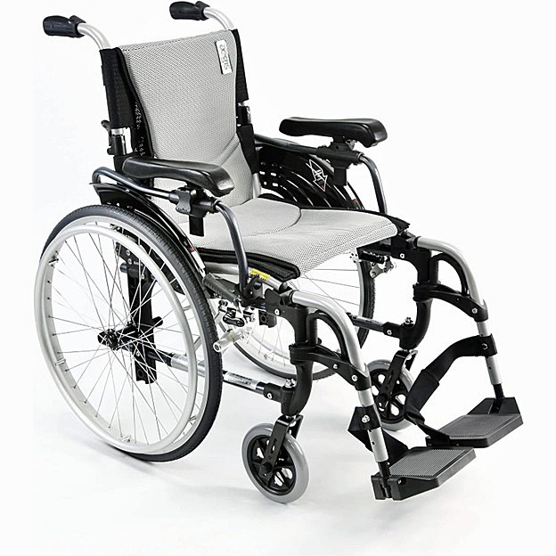 S-Ergo 305 Top End Lightweight Ergonomic Manual Wheelchair w/Quick Release Wheels 18" Seat Color Silver