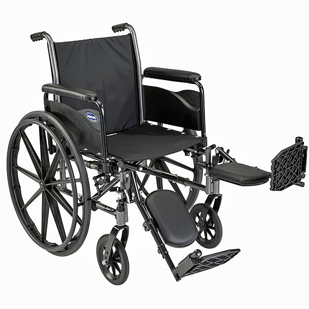 Tracer SX5 Standard Wheelchair w/ Full Arms, Hemi Elevating Legrests with Composite Footplates and Padded Calf Pads, 20" Wide Seat 