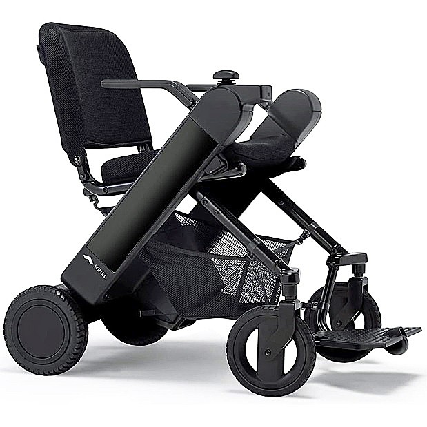 WHILL Model F Power Chair - Folding Travel Electric Wheelchair - Black