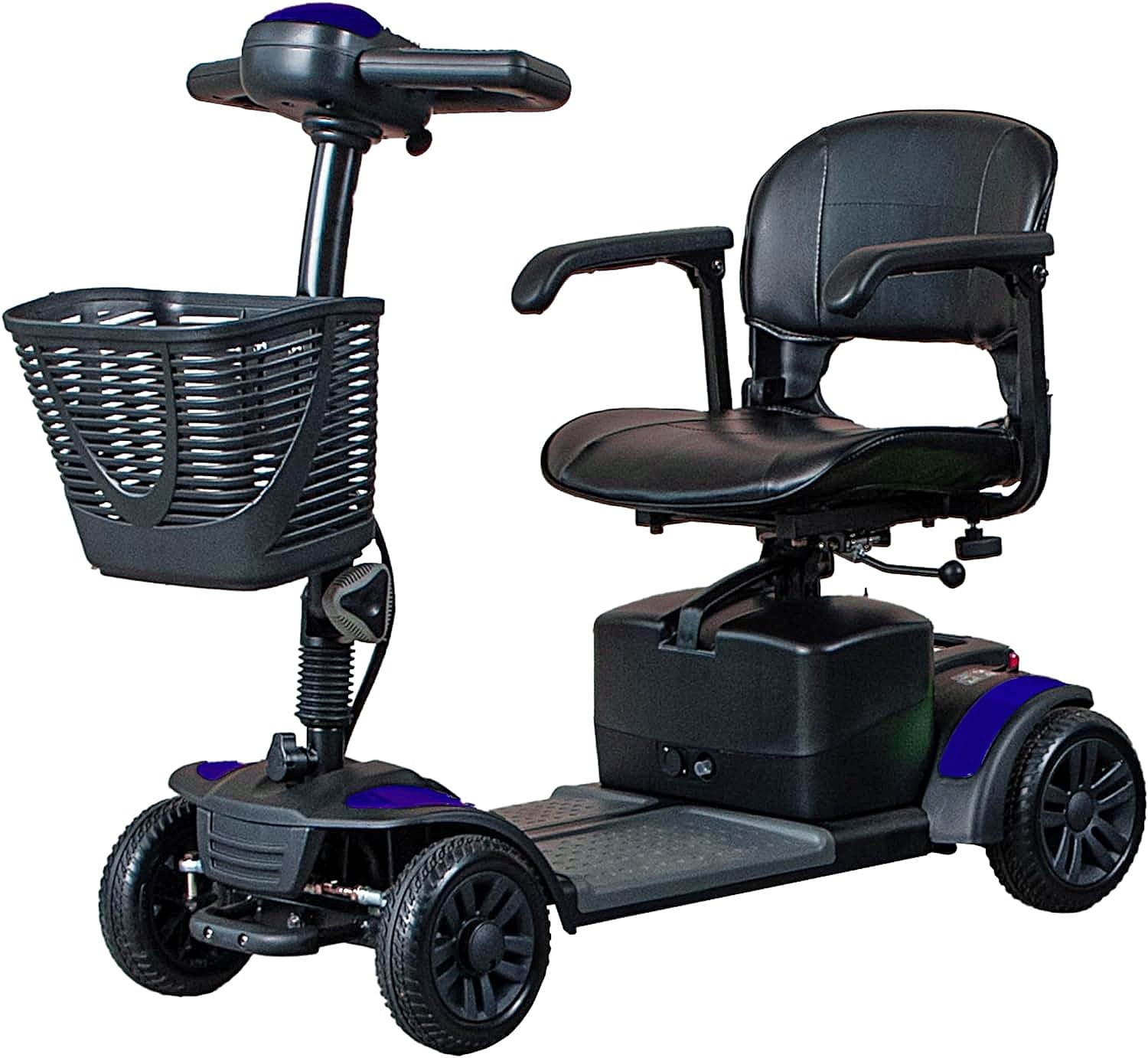 Spitfire Pro SE 4W 4-Wheel Extended Range Travel Portable Scooter Blue