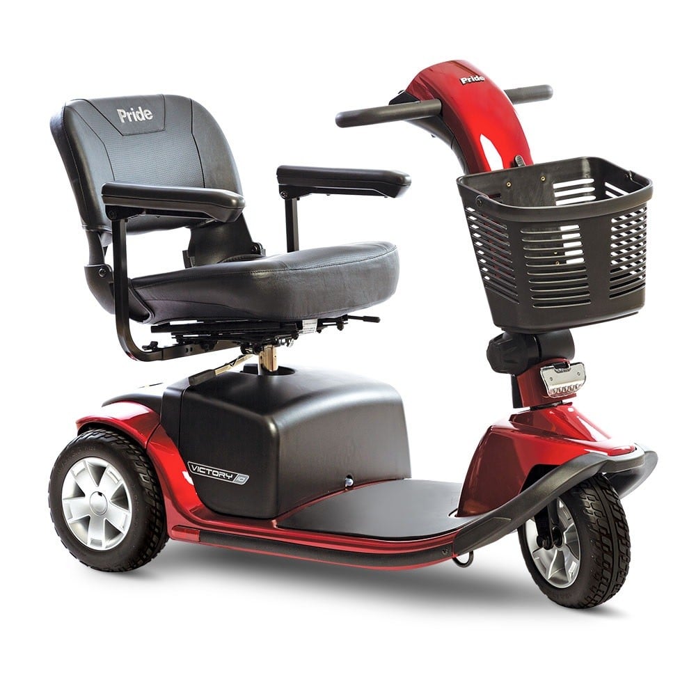 Victory 10 - 3-Wheel Scooter - Candy Apple Red - By Pride Mobility