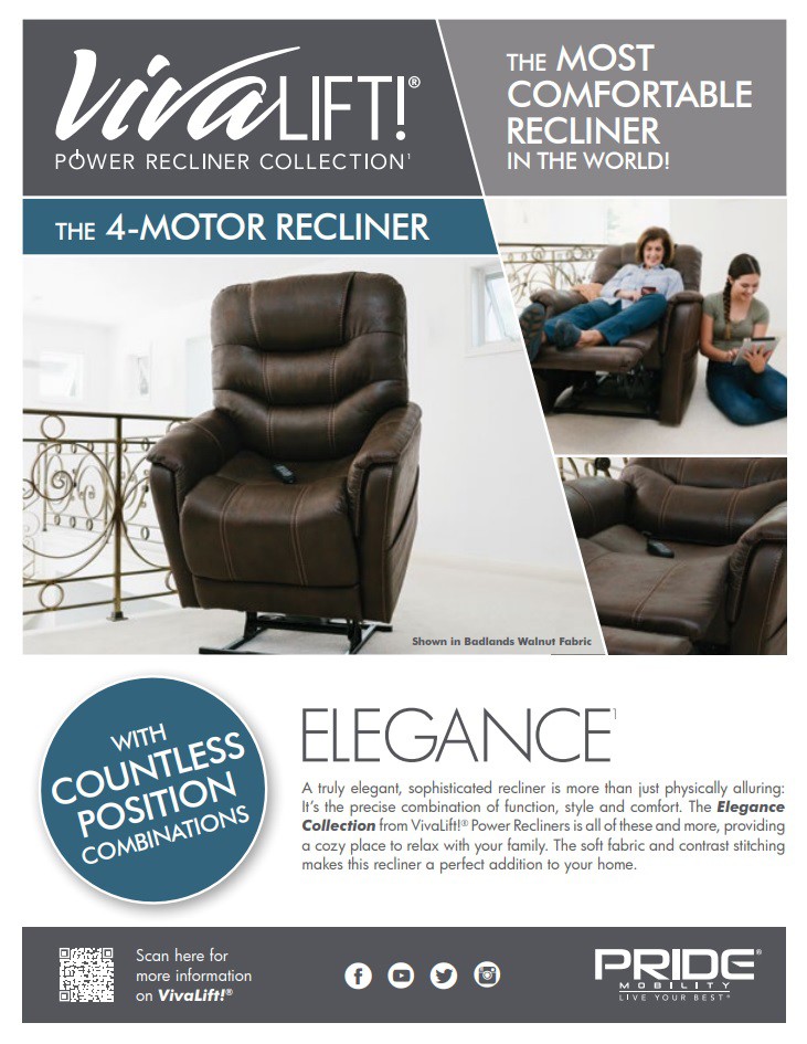 VivaLift! Elegance PLR-975 Power Lift Chair Recliner Brochure