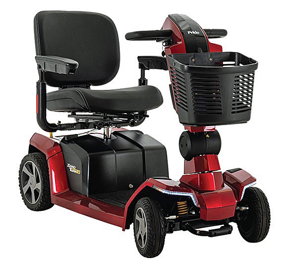 Zero Turn 10 4-Wheel Scooter - Candy Apple Red Color  - By Pride Mobility