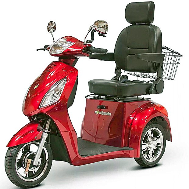 EWheels EW-36 Elite 3-Wheel Scooter with Electric Brake Assist Color: Red