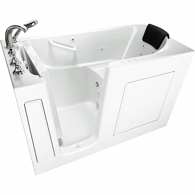 American Standard Gelcoat Premium Series 3060.109.CLW Walk-In Bath With Faucet - Combination Whirlpool and Air Spa - 30" X 60" Walk-In Bath - Model 3060.109.CLW