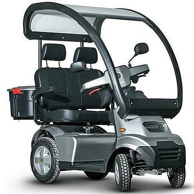 Afiscooter S_S4 Dual Seat 4-Wheel Scooter with Hard-Top Canopy