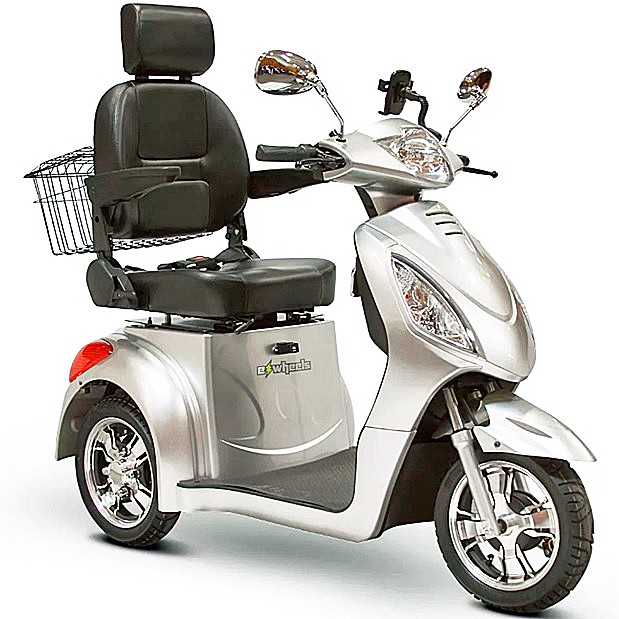 EWheels EW-36 Elite 3-Wheel Scooter with Electric Brake Assist Color: Silver