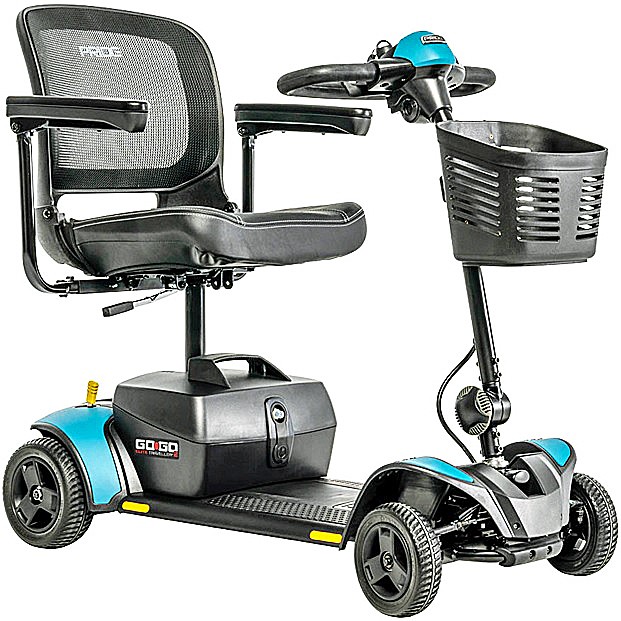 Go-Go® Elite Traveller® 2 - 4-Wheel Scooter With iTurn Technology - Robin's Egg Color - By Pride Mobility