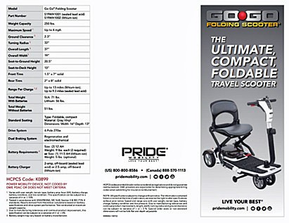 Go-Go Folding 4-Wheel Travel Scooter Brochure