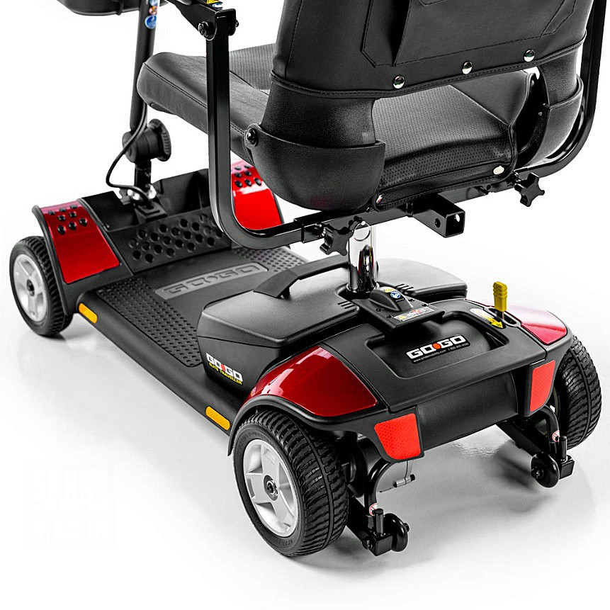 Go-Go® Elite Traveller® 4-Wheel Travel Scooter - 2.5" x 8" Solid Rear Tires and Anti-Tipper Tires