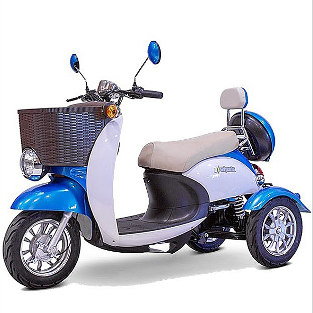 EW-11 Sport Euro 2-Passenger Seat Scooter - Blue & White Color - By EWheels