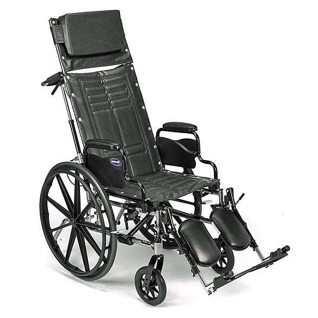 Tracer SX5 Recliner Wheelchair w/ Desk Length Arms, 18" Seat, Elevating Aluminum Legrests with Padded Calf Pads 