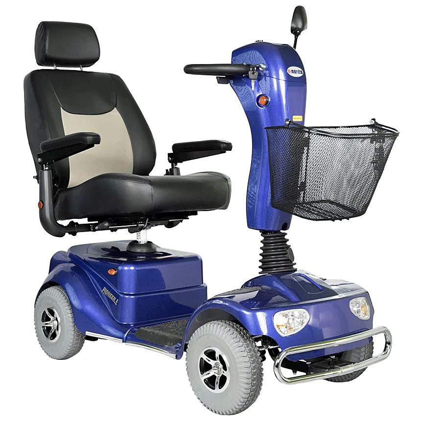 Pioneer 4 - 4-Wheel Scooter - Blue Color - By Merits Health