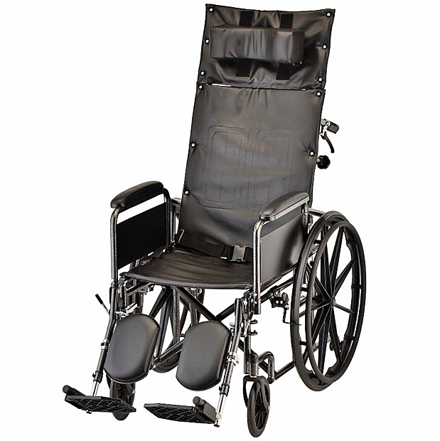 Nova 6180S 18-inch Reclining Wheelchair Detachable Full-Length Arms - Elevating Leg Rests