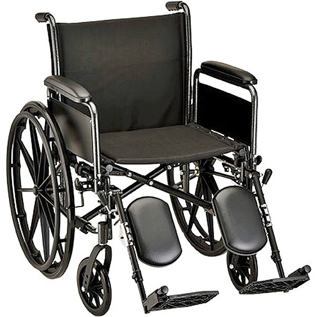 Nova 5201SE 20-inch Basic Steel Wheelchair Full Arms - Elevating Leg Rests