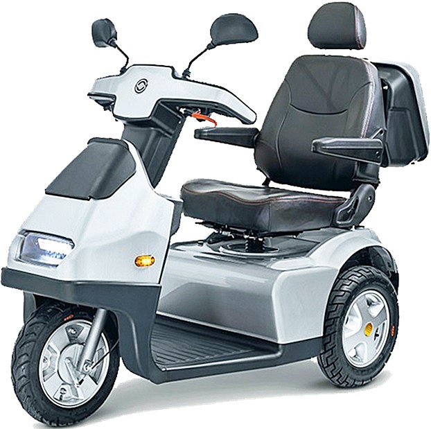 Afikim Afiscooter S_S3  - Single Wide Seat 24" - 3-Wheel Scooter - Silver