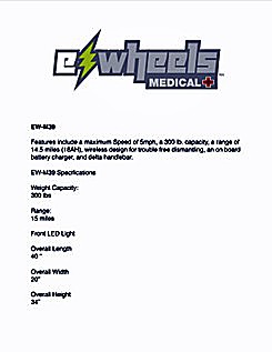 EW-M39 4-Wheel Scooter EW-M34 4-Wheel Scooter Specifications