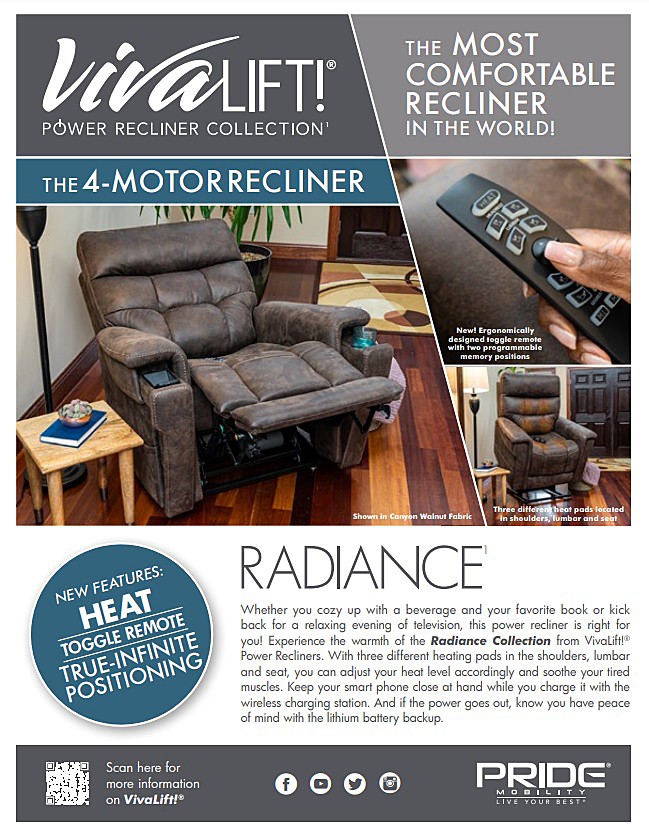 VivaLift! Radiance PLR-3955 Power Recliner Brochure