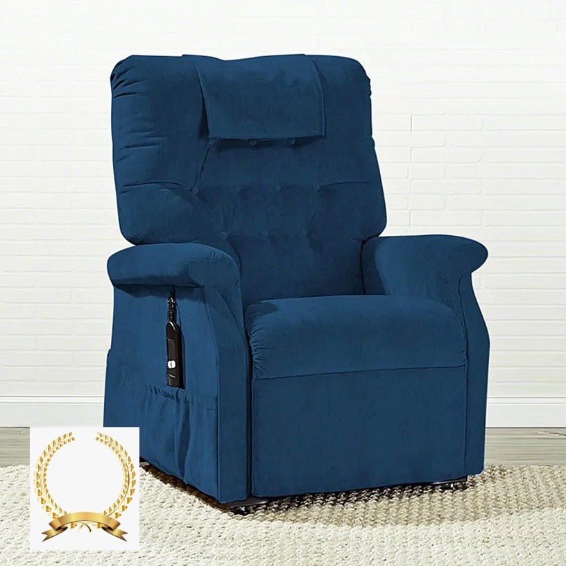 Ashton PR458 Lift Chair - Luxe Sapphire Chenille and Acrylic Blend Fabric - By Golden Technologies