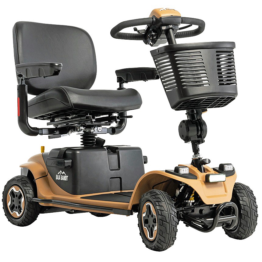 Baja Bandit 4-Wheel Scooter - Tan Color - Up to 29 Miles Range