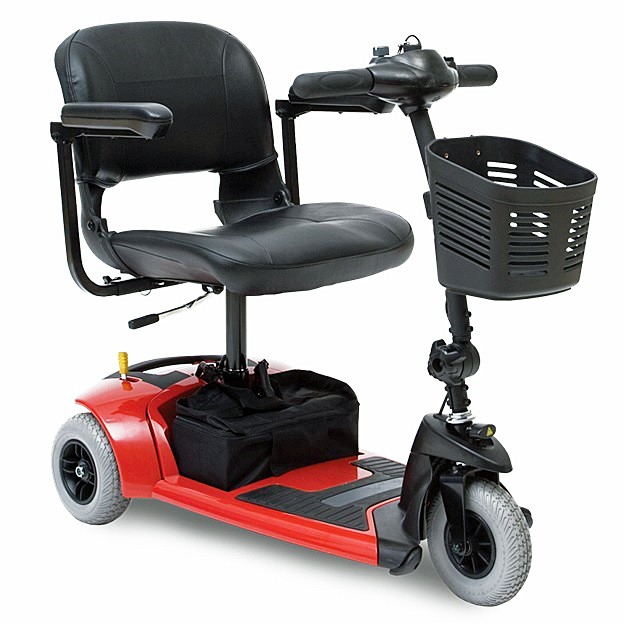 Travel Pro - 3-Wheel Scooter - Red Color - By Pride Mobility